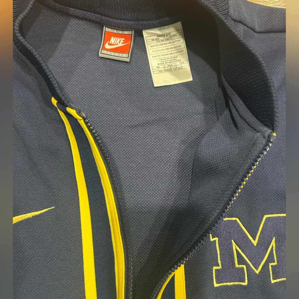 Nike University of Michigan Full Zip Knit Vintage Y2K Warm up Jacket Men’s Large - Picture 4 of 9